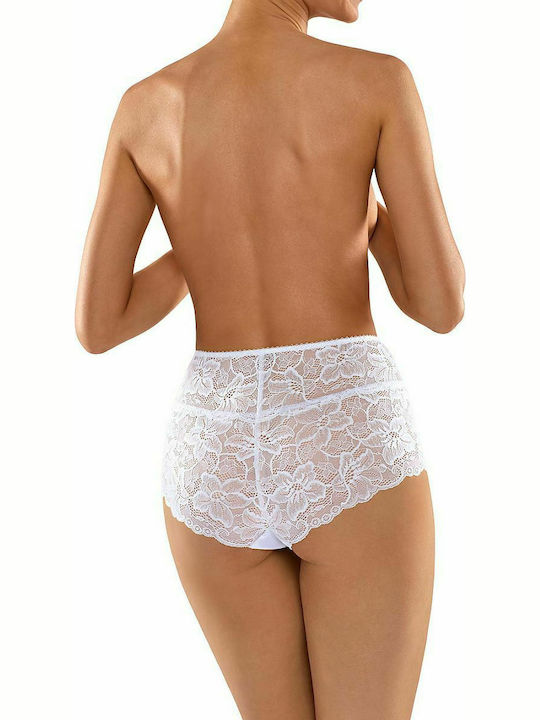 Babell 140 Cotton High-waisted Women's Slip with Lace White 154003