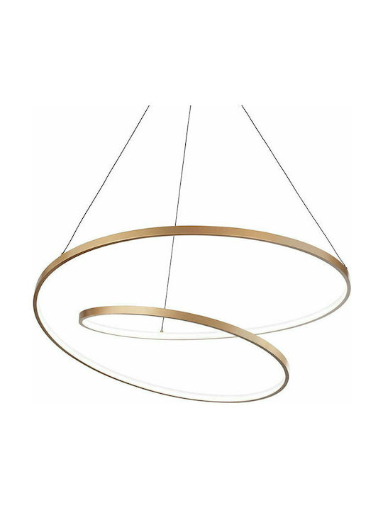 Ideal Lux Oz Pendant Light LED with Warm White Light Gold