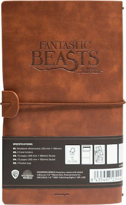 Grupo Erik Fantastic Beasts Notizbuch A5 mit leeren Seiten und Gummiband Braun