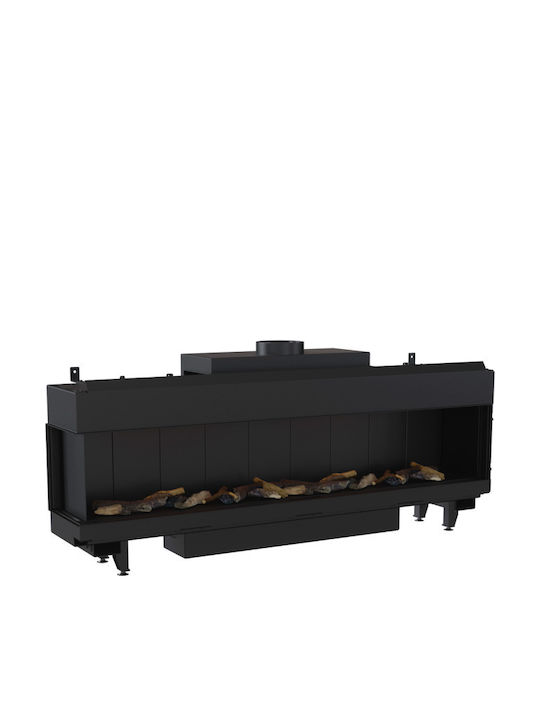 Kratki LEO L 200 G20 Ενεργειακό Τζάκι Αερίου 16kW Αριστερή Γωνία με Σταθερή Πόρτα