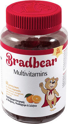 Bradex Bradbear Multivitamins Multivitamin for Energy, Immune System Boost & Hair Orange 60 jelly beans