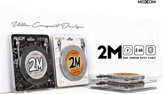 Moxom Braided USB to Lightning Cable Γκρι 2m (MX-CB42)