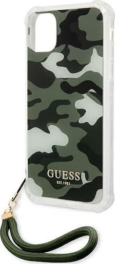 Guess Camo Задна корица Пластмаса с Каишка Каки (iPhone 11)