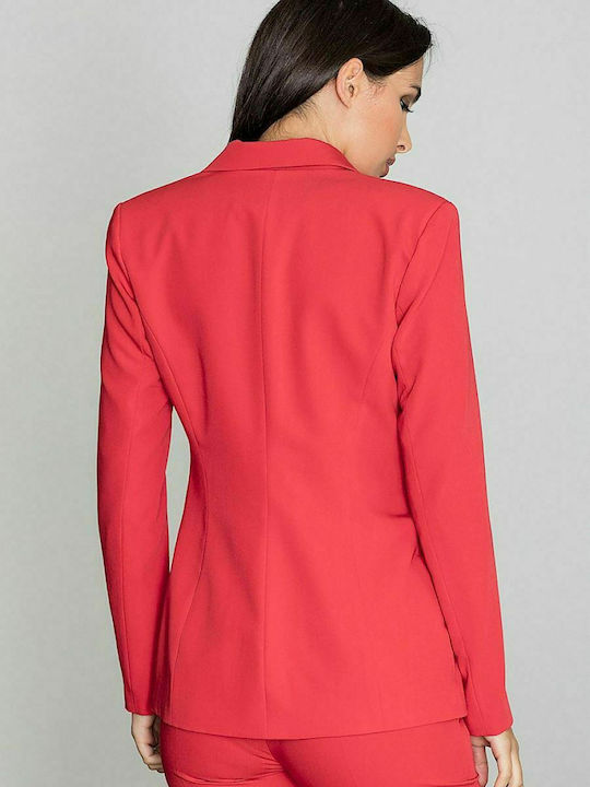 Figl M562 Damen Mittellang Blazer Rot 111084