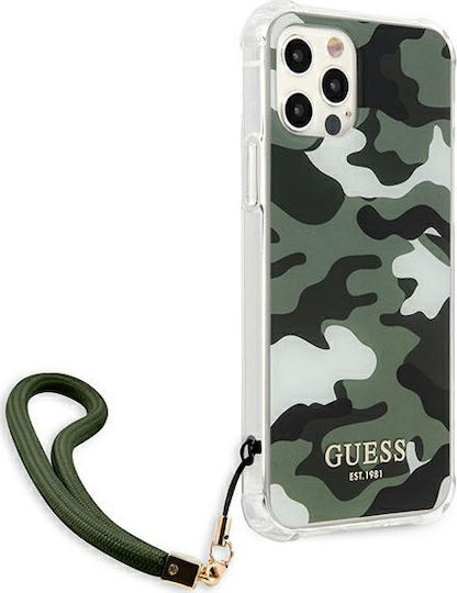 Guess Camo Задна корица Пластмаса Каки (iPhone 12 / 12 Pro)