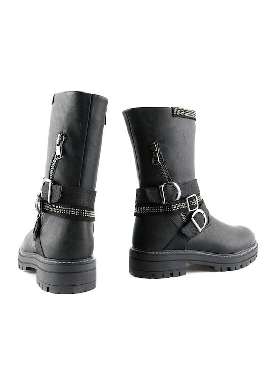 Kids Boots with Zipper Black