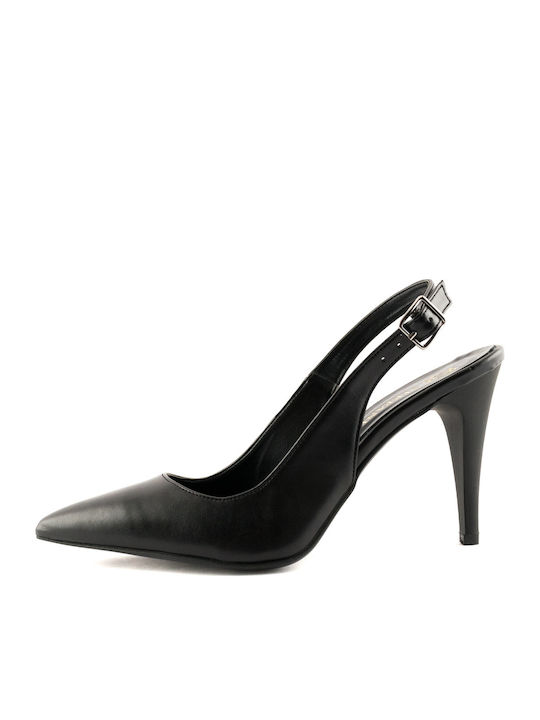 Stefania Pointed Toe Stiletto Black High Heels 714