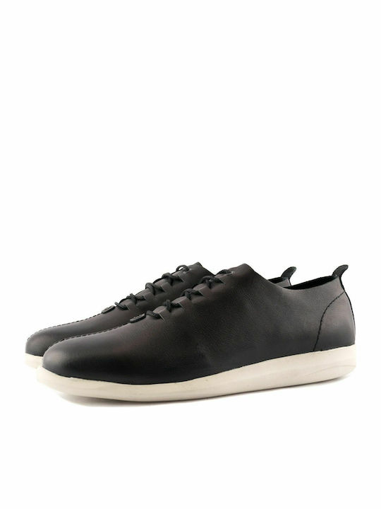 11822 Leder Herren Freizeitschuhe Schwarz