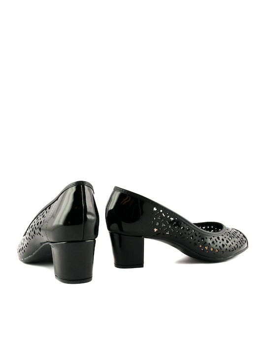 4777-365 Pantofi Cu Toc Ascuțiți Cu Toc Gros Jos Negri