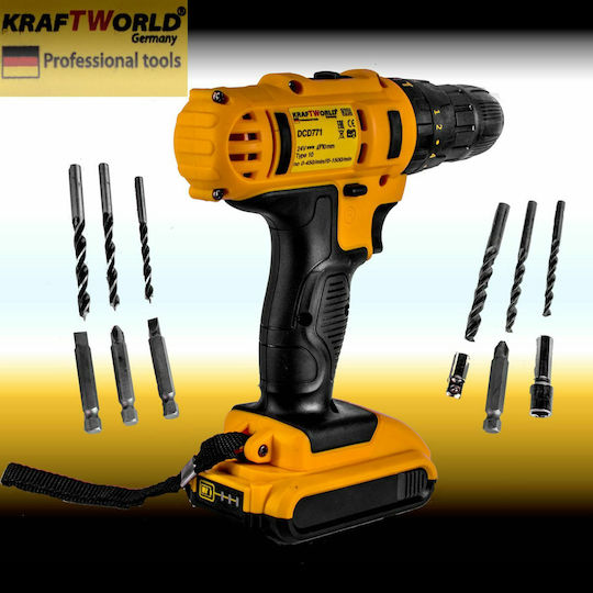 Kraftworld Schlagbohrmaschinen Bohrschrauber Batterie 24V 2x5Ah