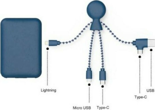 Xoopar XP61085 Power Bank 5000mAh με Θύρα USB-A Μπλε