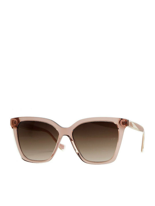 Ana Hickmann Women's Sunglasses with Pink Acetate Frame and Brown Gradient Lenses AH9307 H01