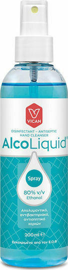 Vican AlcoLiquid Spray Αντισηπτικό Spray Χεριών 200ml Natural