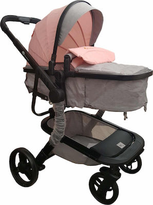 Beboulino Aveiro 3 in 1 Adjustable 3 in 1 Baby Stroller Suitable for Newborn Grey Pink