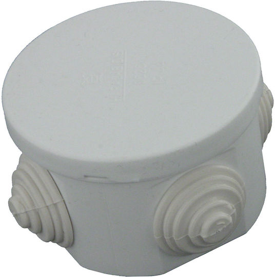 CHaralampidis Surface Mounted Electrical Box Branching IP44 Φ60mm in Gray Color