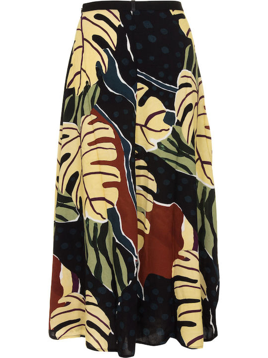 Flash W Ecovero Maxi Skirt Ψηλόμεση Maxi Φούστα Πολύχρωμη