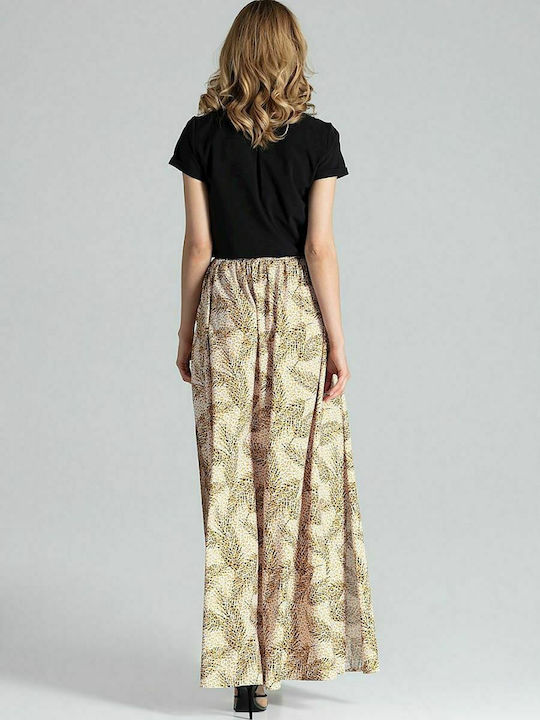 Figl M666 Maxi Skirt Floral in Beige color 132472