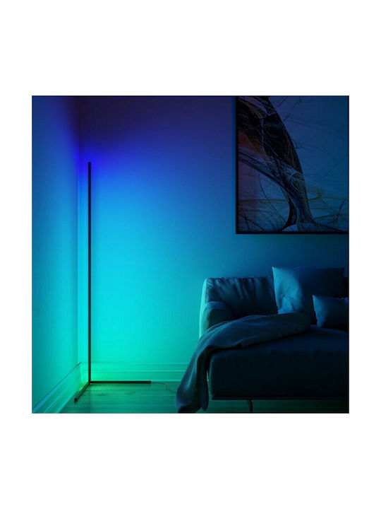 LED Floor Lamp H156.2cm. with RGB Light Black