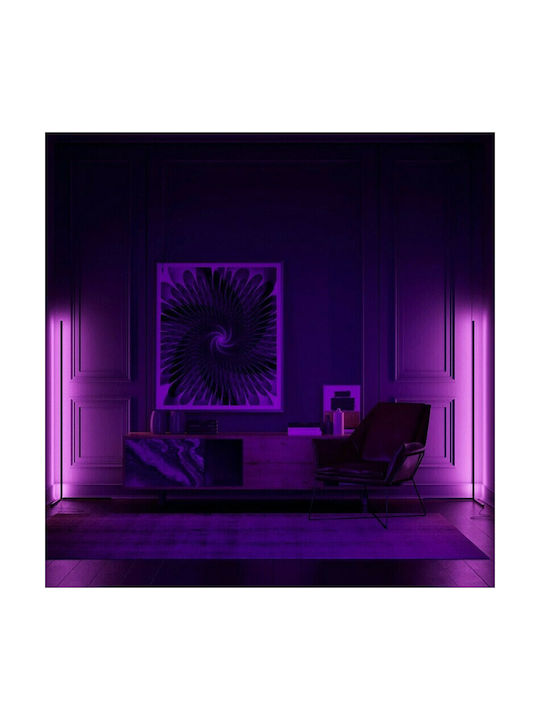 LED Floor Lamp H156.2cm. with RGB Light Black