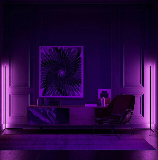 LED Floor Lamp H156.2cm. with RGB Light Black