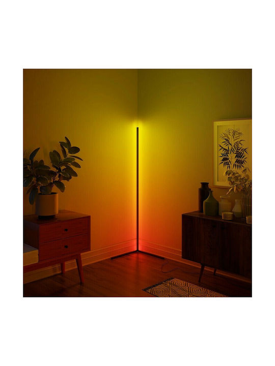 LED Floor Lamp H156.2cm. with RGB Light Black