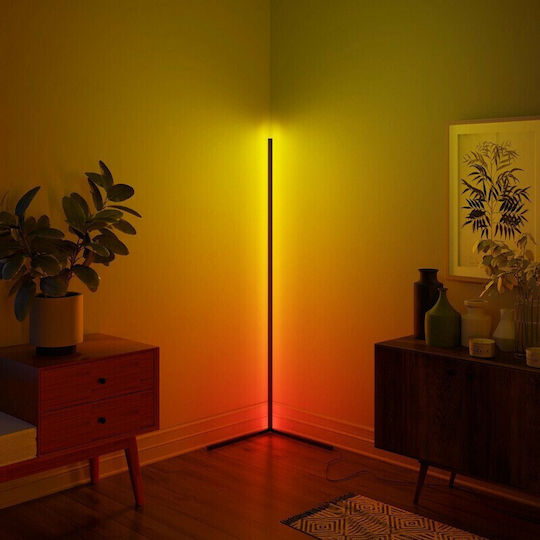 LED Floor Lamp H156.2cm. with RGB Light Black