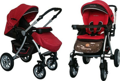 Beboulino Novara Adjustable Baby Stroller Suitable for Newborn Red