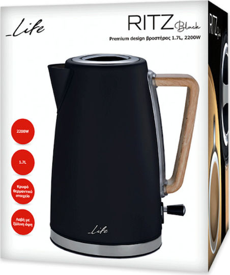 Life Ritz Βραστήρας 1.7lt 2200W Μαύρος