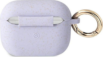 Guess Glitter Hülle Silikon mit Haken in Lila Farbe für Apple AirPods Pro