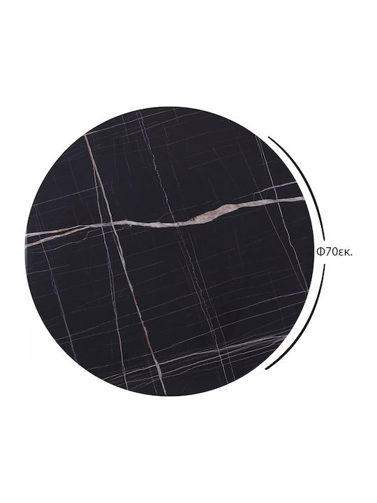 Freebox Round Table Surface Werzalit in Black Colour 70x70x2.5cm