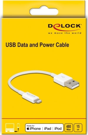 DeLock USB to Lightning Cable Λευκό 1m (83000)