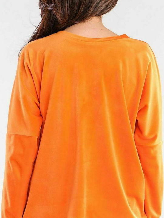 Awama Damen Bluse Langärmelig Orange