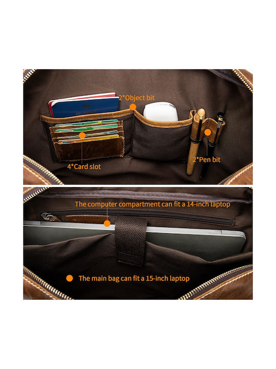 Leder Herrentasche Geldbörse Braun