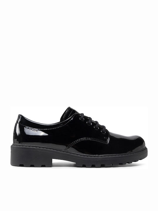 Geox J Casey G Oxfords pentru femei în Negru Culore