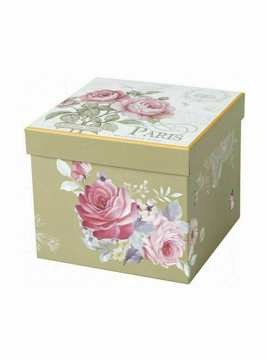 Καρβούνης Floral Paris Roses Πιάτο Γλυκού από Πορσελάνη Λευκό με Διάμετρο 20.5cm 6τμχ