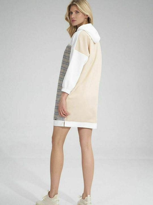 Figl M755 Mini Dress with Hood White 154696