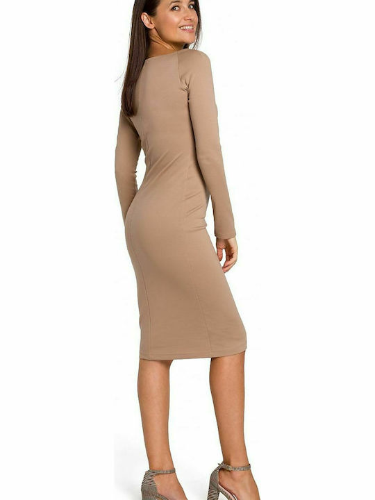 Stylove S152 Midi Kleid Beige 130434