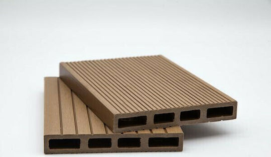 Newplan Umzäunung Deck für den Garten Hellbraun aus WPC 360x14x2cm 1Stück Brown