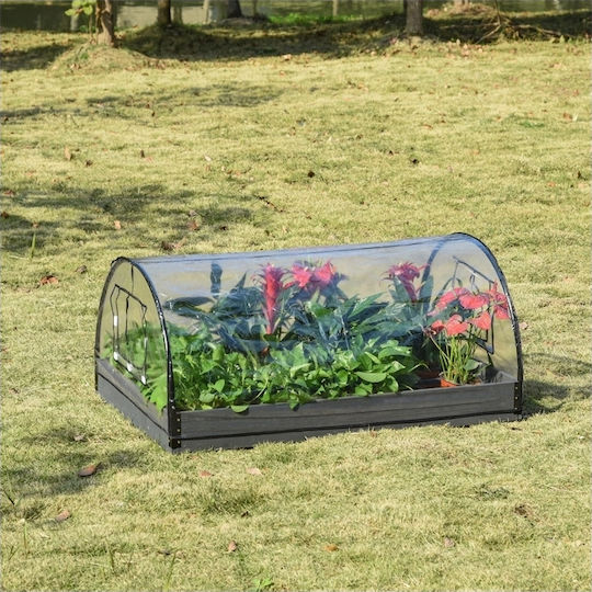 Outsunny 845-435 Mini Σπορείο με Ξύλινο Σκελετό 1.2x0.79x0.53m
