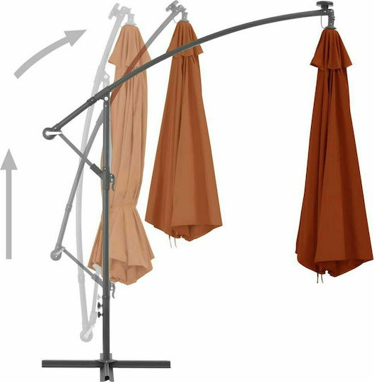 Umbrelă Suspendată Rotundă Metalică Teracotă Φ3.5m