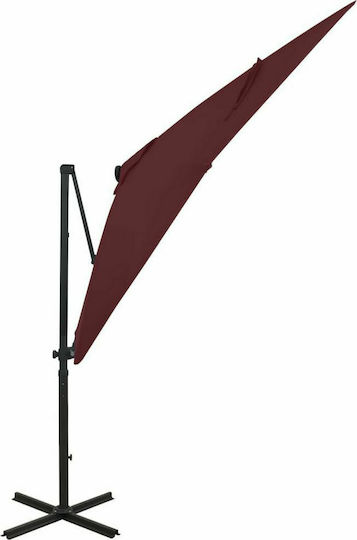 Hängender Quadratischer Aluminium Burgunder Garten- und Terrassen-Sonnenschirm 2,5x2,5 m
