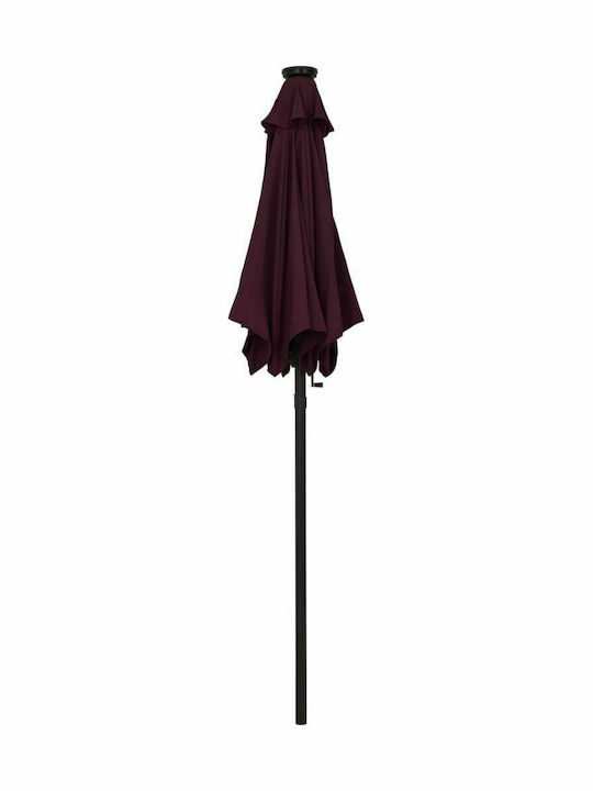 Round Aluminum Parasol Burgundy Diameter 2m
