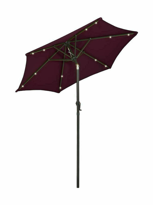 Round Aluminum Parasol Burgundy Diameter 2m