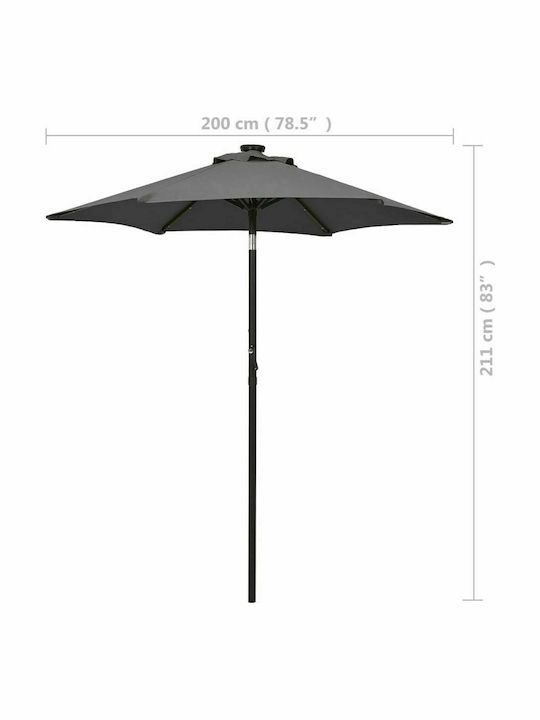Umbrelă Rotundă Din Aluminiu Antracit Φ2xÎ2,11m