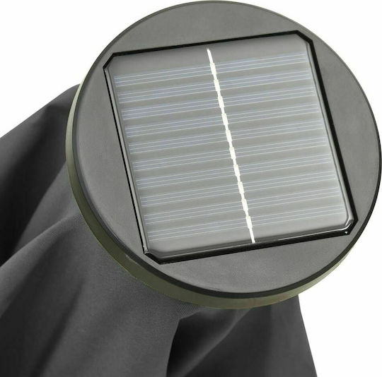 Runder Aluminium-Garten- und Terrassen-Sonnenschirm Anthrazit Φ2xΥ2.11m