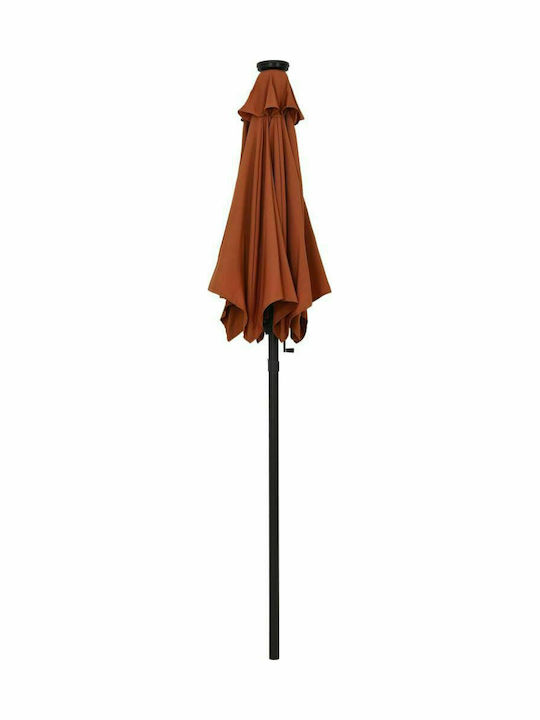 Round Aluminum Parasol Terra Cotta Diameter 2m