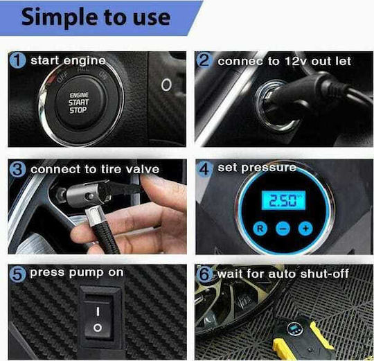Carsun Tire Pumpe mit Kabel 12V
