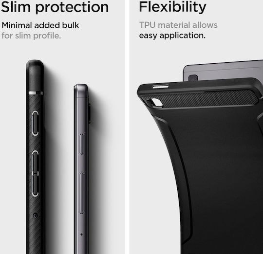 Spigen Robuste Armor Umschlag Rückseite Dauerhafte Schwarze Galaxy Tab A7 Lite