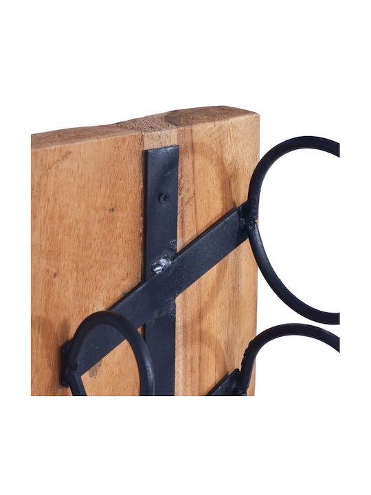 vidaXL Free Standing Wooden Wine Rack for 6 Bottles Brown-Black 35x35x100cm