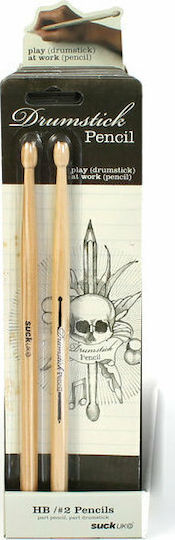 Suck Uk Drums Set von 2 Bleistiften H Beige
